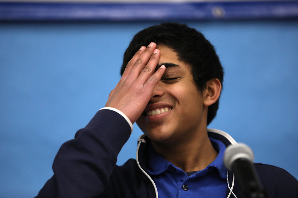 Rohan Rao reacts to pronouncement of word at spelling bee